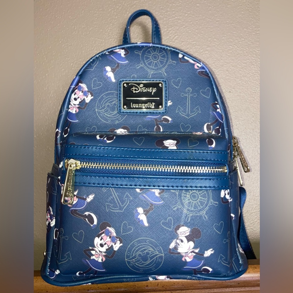 Loungefly Disney Cruise Line Sailor Minnie Mouse Mini Backpack NWT